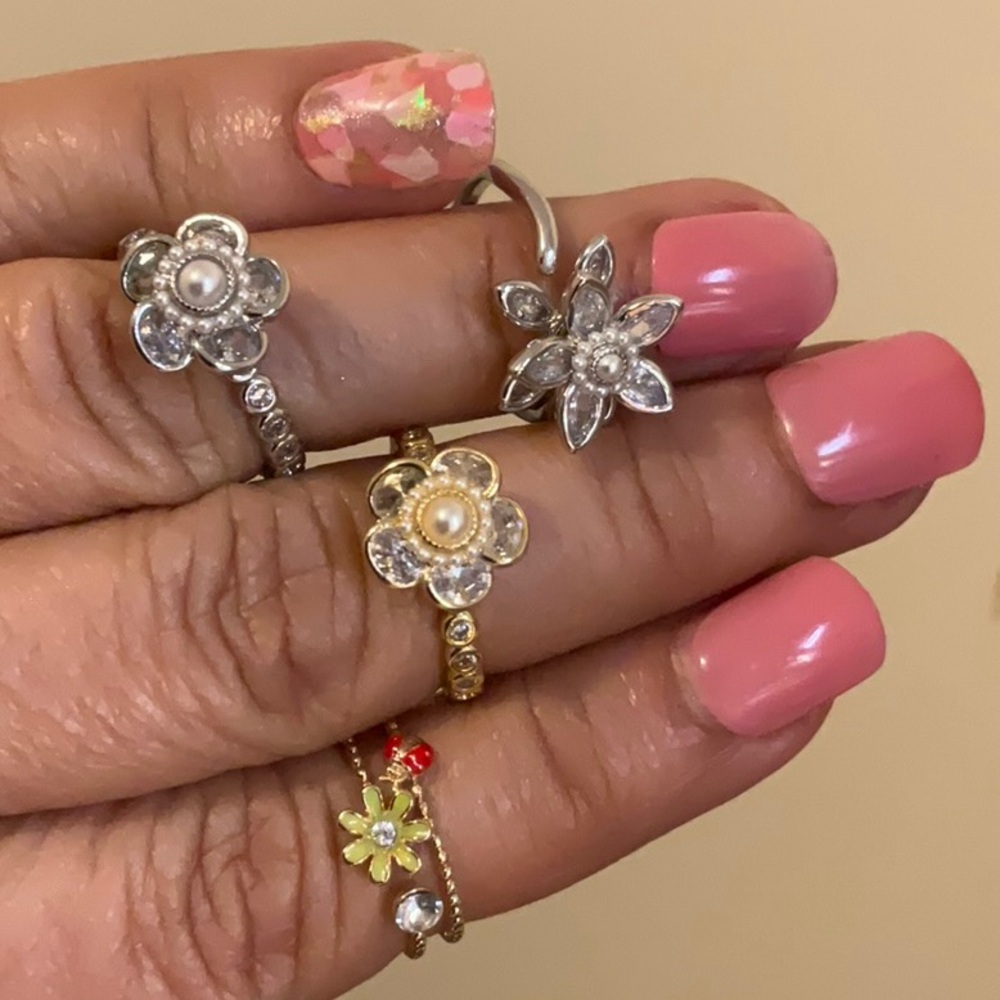 4 RING SET IN 14 K GOLD PLATED